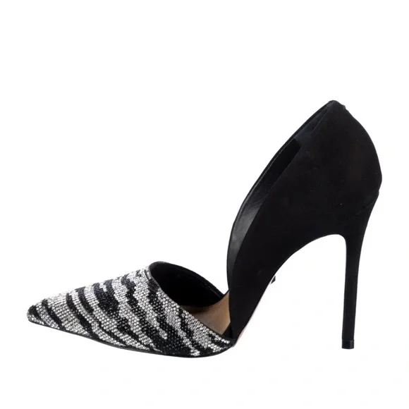 Schutz Black and White rhinestones in zebra print Women's Heels​ - Picture 9 of 9